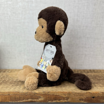 Jellycat Wumper Monkey - Deep Brown Super Soft Monkey Soft Beanie Retired 12”