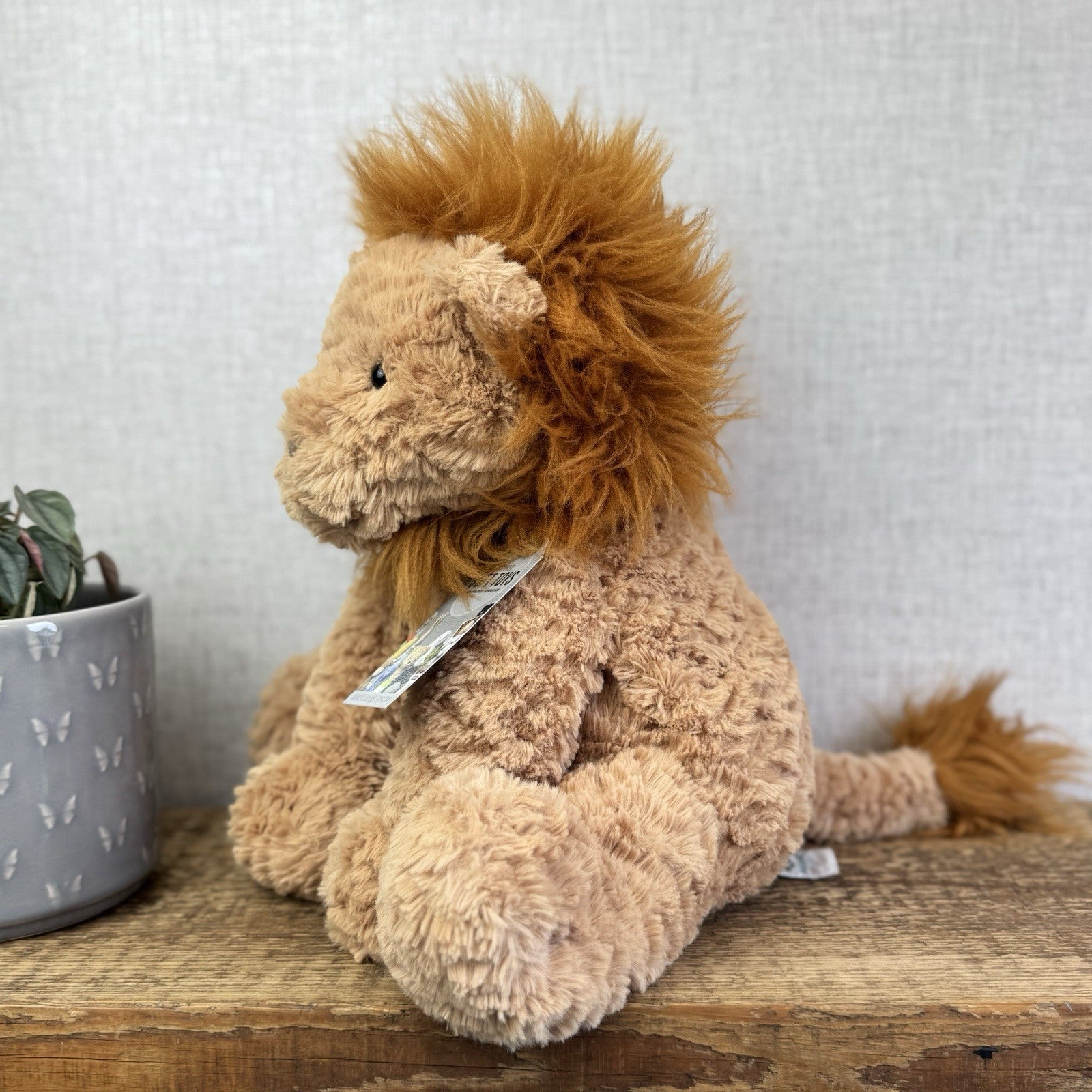 Jellycat Large Fuddlewuddle Lion - Large Sitting Lion Beanie Retired 12"