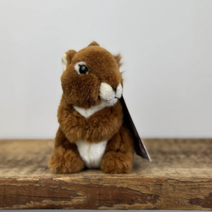 Living Nature Animal Soft Toy - Miniature Squirrel Soft Toy Beanie Realistic 5"