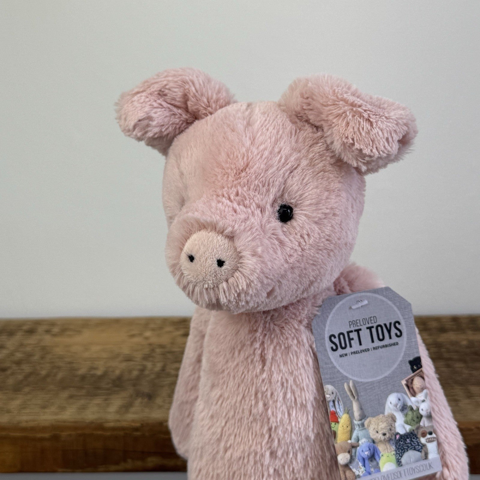Jellycat Medium Bashful Piglet - Pink Medium Bashful Pig Soft Toy Retired 12"
