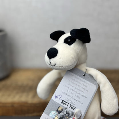 Jellycat My First Puppy Bashful - Small Velour Cream/Black Dog Retired 8" (#2)