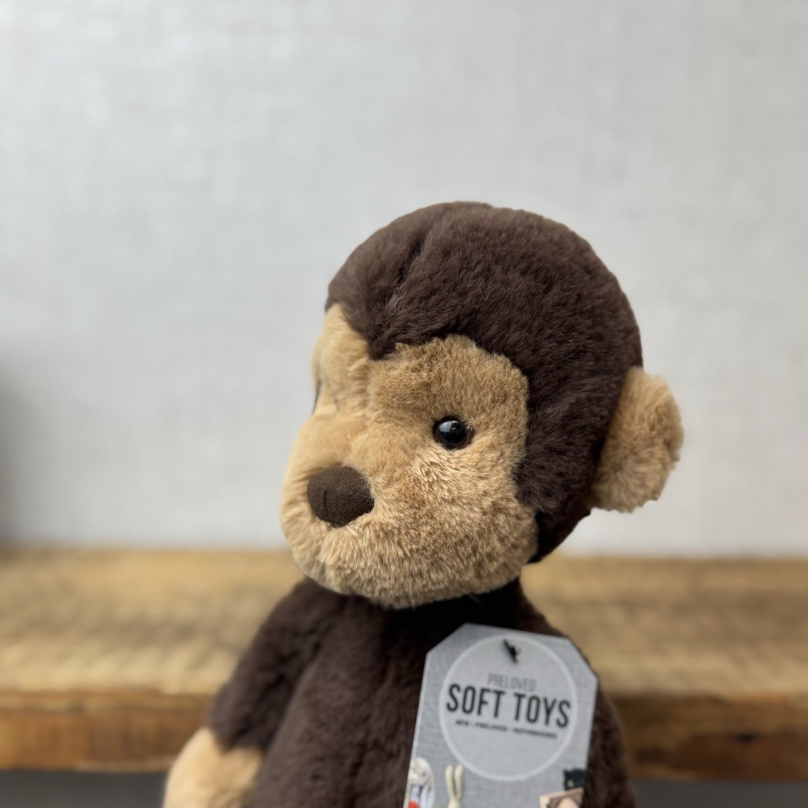 Jellycat Wumper Monkey - Deep Brown Super Soft Monkey Soft Beanie Retired 12”