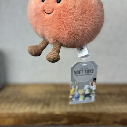 Jellycat Fuzzy Amuseable Peach - Beanie Fruit Peach Super Soft Plush NWOT 6”