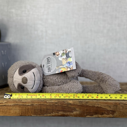 Jellycat Woogie Sloth - Small Grey Beanie Sloth Plush Rare Collectible Cute 10”