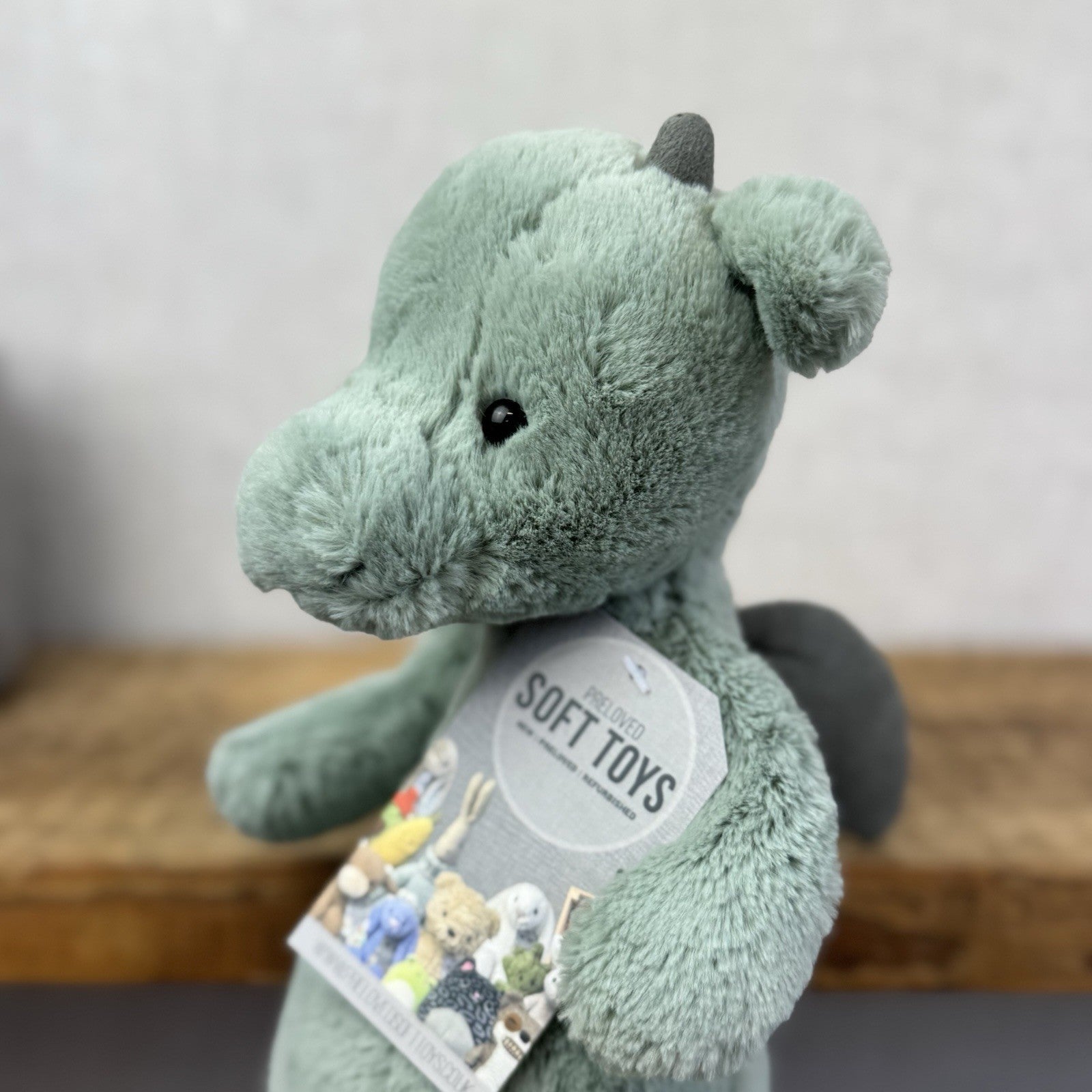 Jellycat Medium Bashful Dragon - Light Green/sage Dragon Soft Toy NWOT