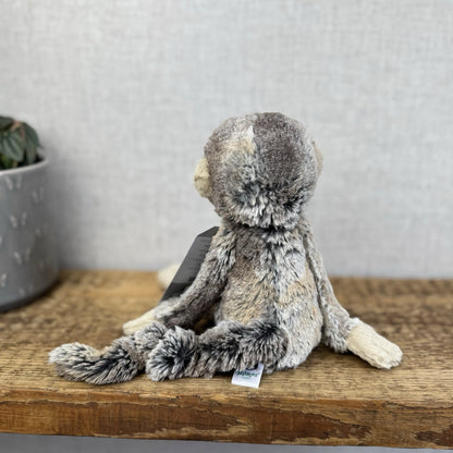 Jellycat Small Mattie Monkey - Woodland Grey/Brown Mix Monkey Beanie Plush 11"