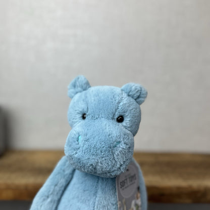 Jellycat Medium Bashful Hippo - Retired Blue/Aqua Colour Hippo Soft Toy 12"