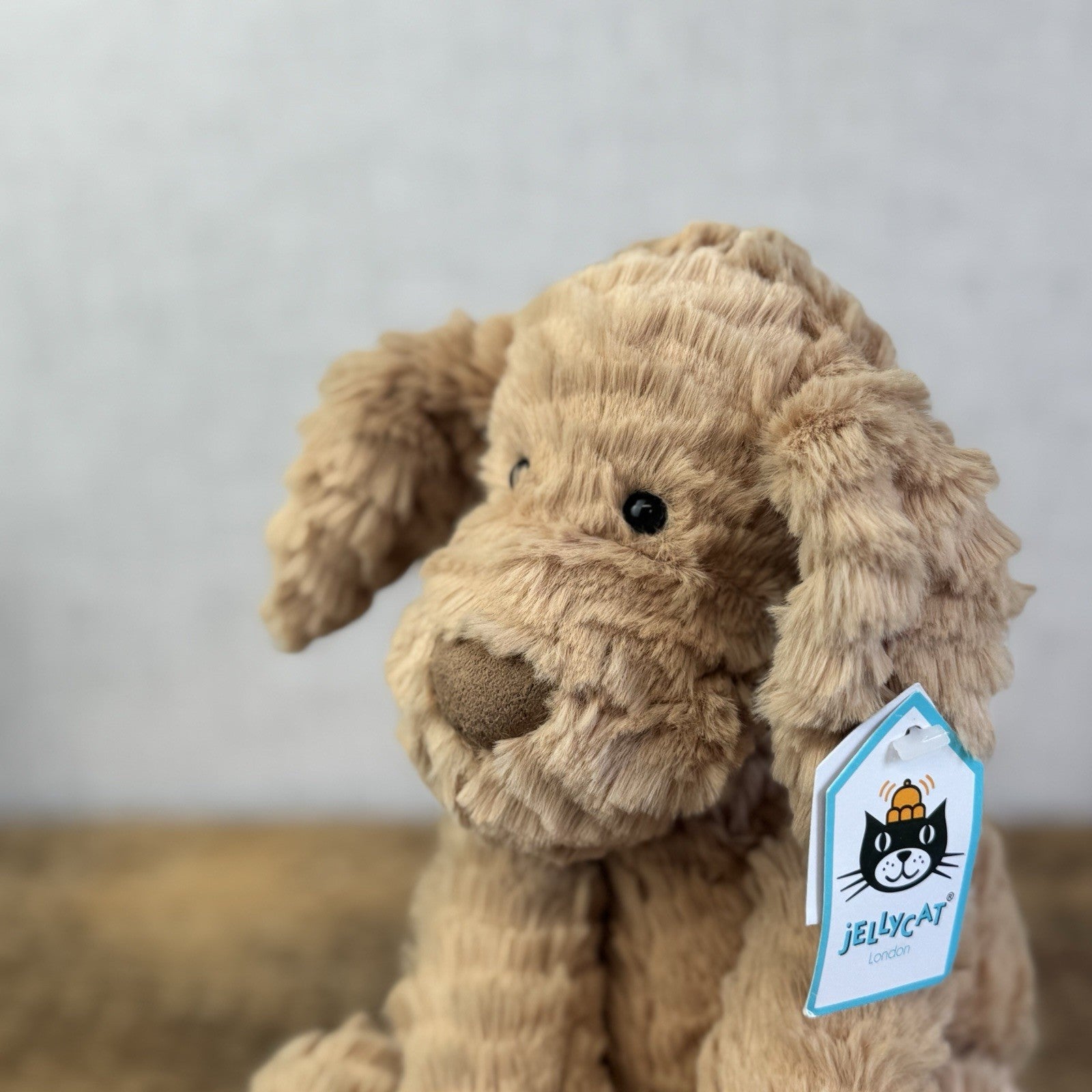 Jellycat Fuddlewuddle Puppy Medium - Light Brown Beige Dog With Tags Rare 8"