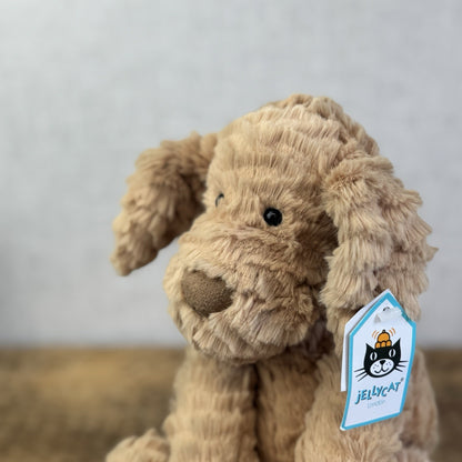 Jellycat Fuddlewuddle Puppy Medium - Light Brown Beige Dog With Tags Rare 8"