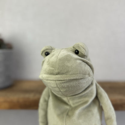 Jellycat Heritage Collection Medium Fergus Frog - Suede Green Floppy Frog 12"