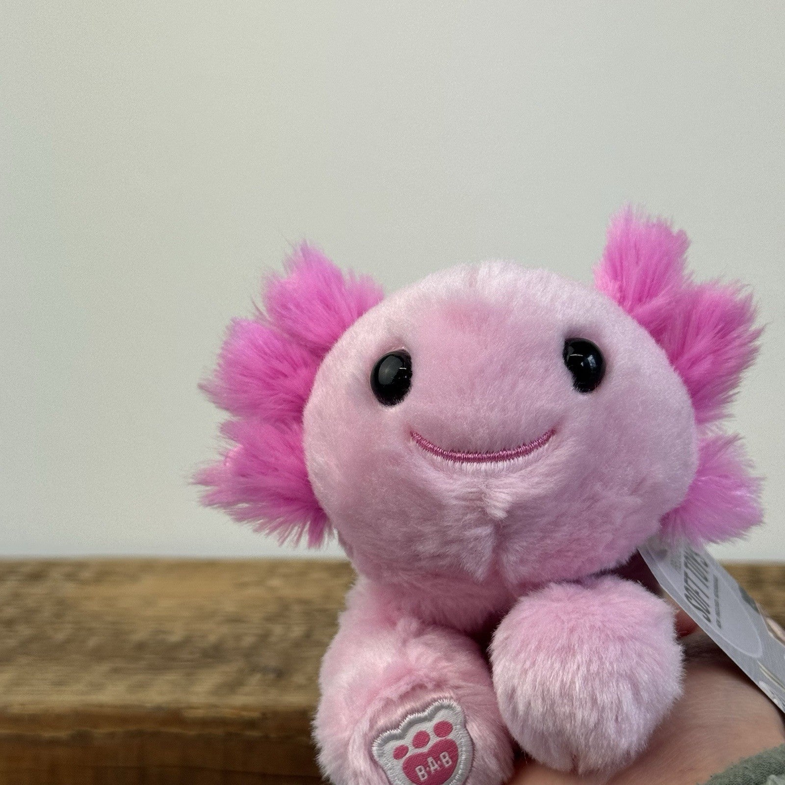 Build A Bear Mini Beans - Axolotl Pink Mini Sea Creature Beanie Pocket Size 5"