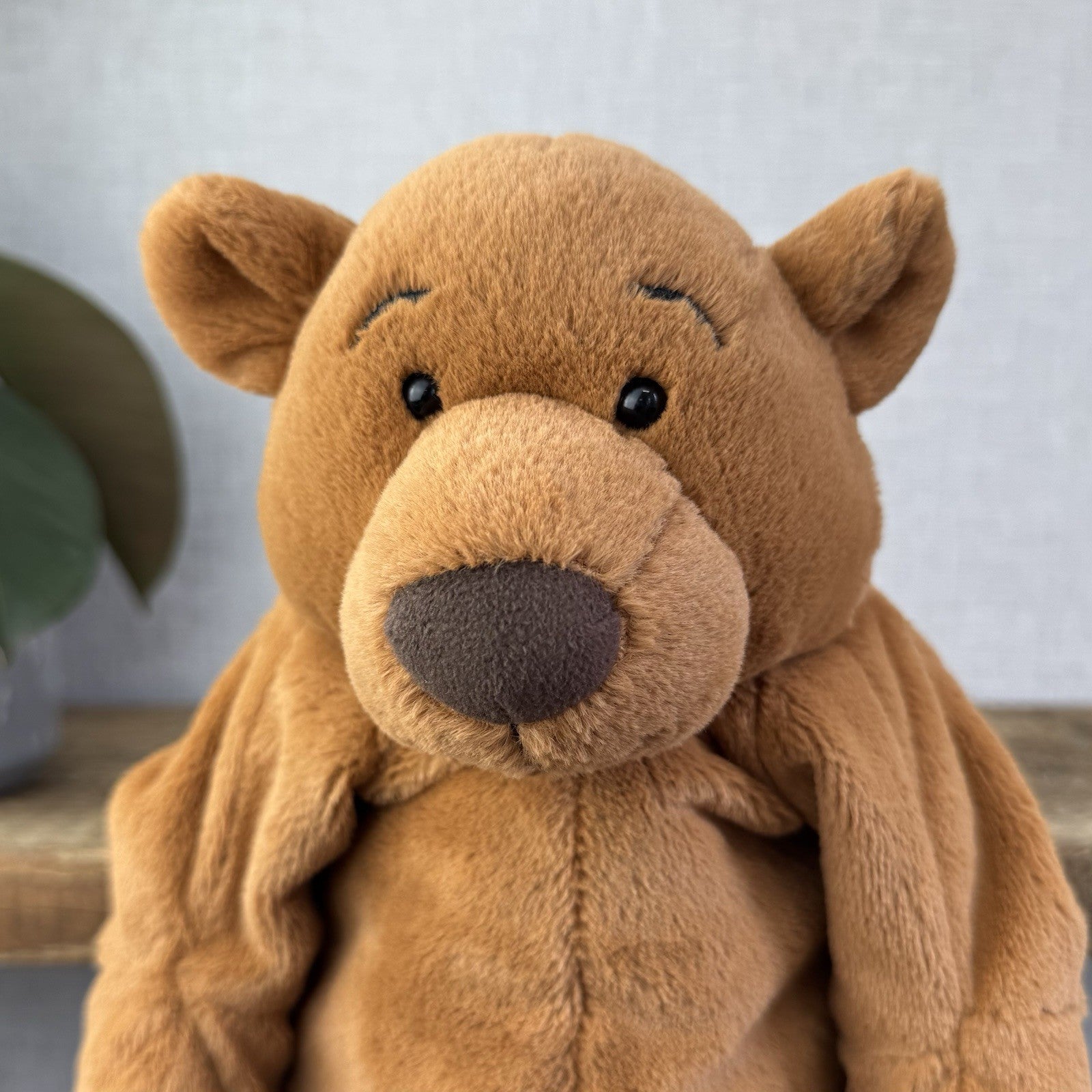 Jellycat Rumpletum Bear - Brown Suede Bear Soft Toy Beanie Retired Medium 14"