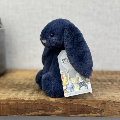 Jellycat Small Navy Bashful Bunny Rabbit - Small Navy Blue Bunny Rabbit Retired 