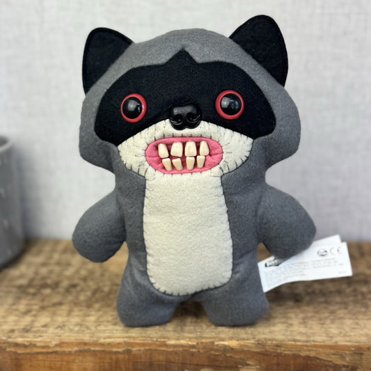 Fuggler Bandit Raccoon - Grey Raccoon Retired Red Eyed Raccoon Funny Ugly Plush