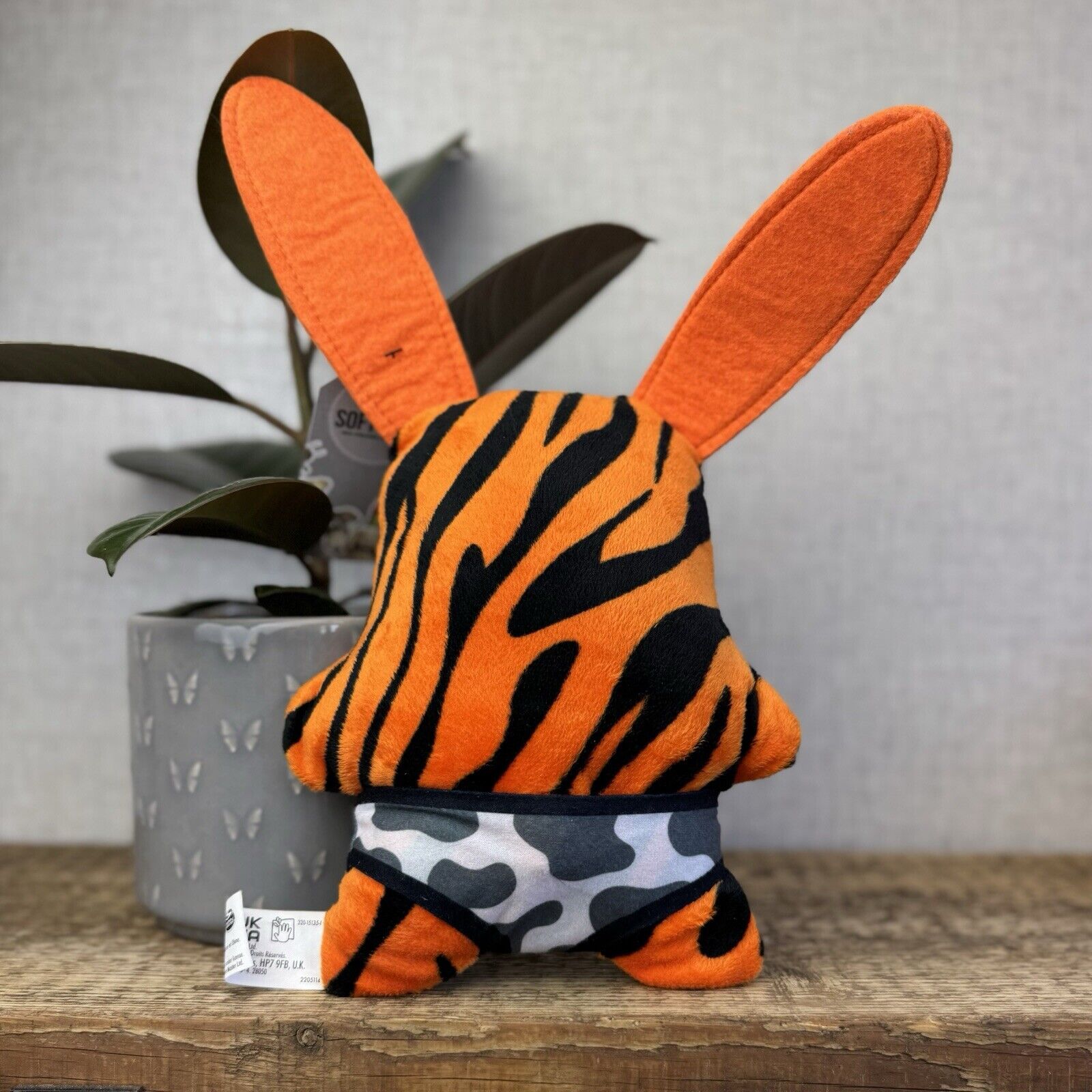 Fuggler Funny Ugly Monster Rabid Rabbit Tiger Print Fur Plush Soft Toy 9"