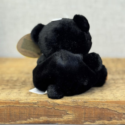 Aurora - Palm Pals Mini Beanbag Plush Sleepy Bear - Small Beanie Black Bear Cub