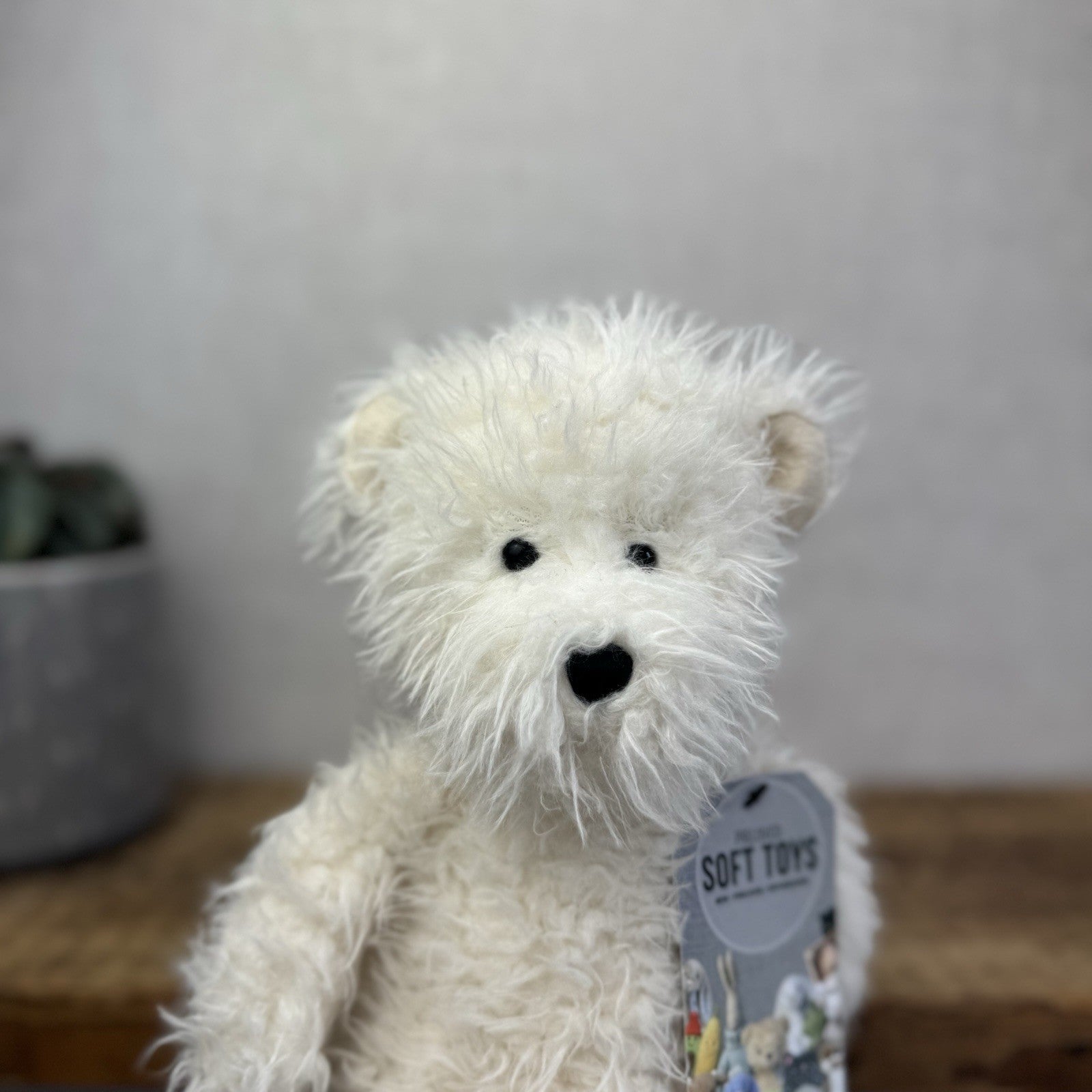 Jellycat Angora Blizzard Bear - Fluffy Medium White Bear Soft Toy Retired 12"