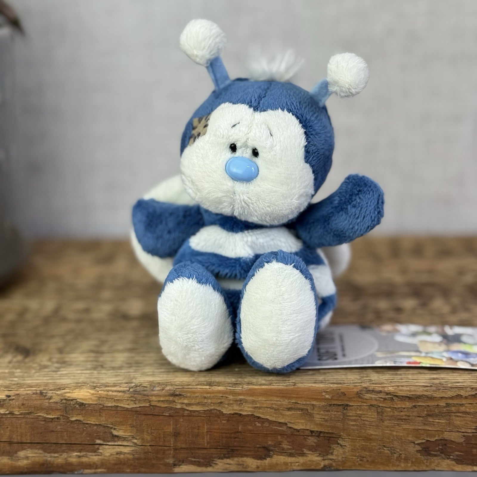 Blue Nose Friends Honey #28 - Mini Blue Bumble Bee Collectible Beanie Plush 5"