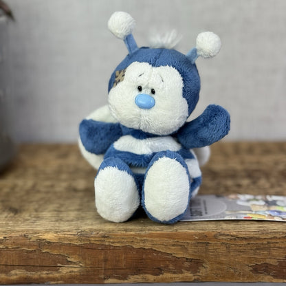 Blue Nose Friends Honey #28 - Mini Blue Bumble Bee Collectible Beanie Plush 5"