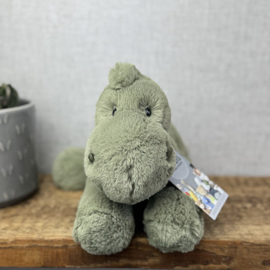 Jellycat Medium Huggady Dinosaur- Floppy Green Dino Soft Toy Retired 10"