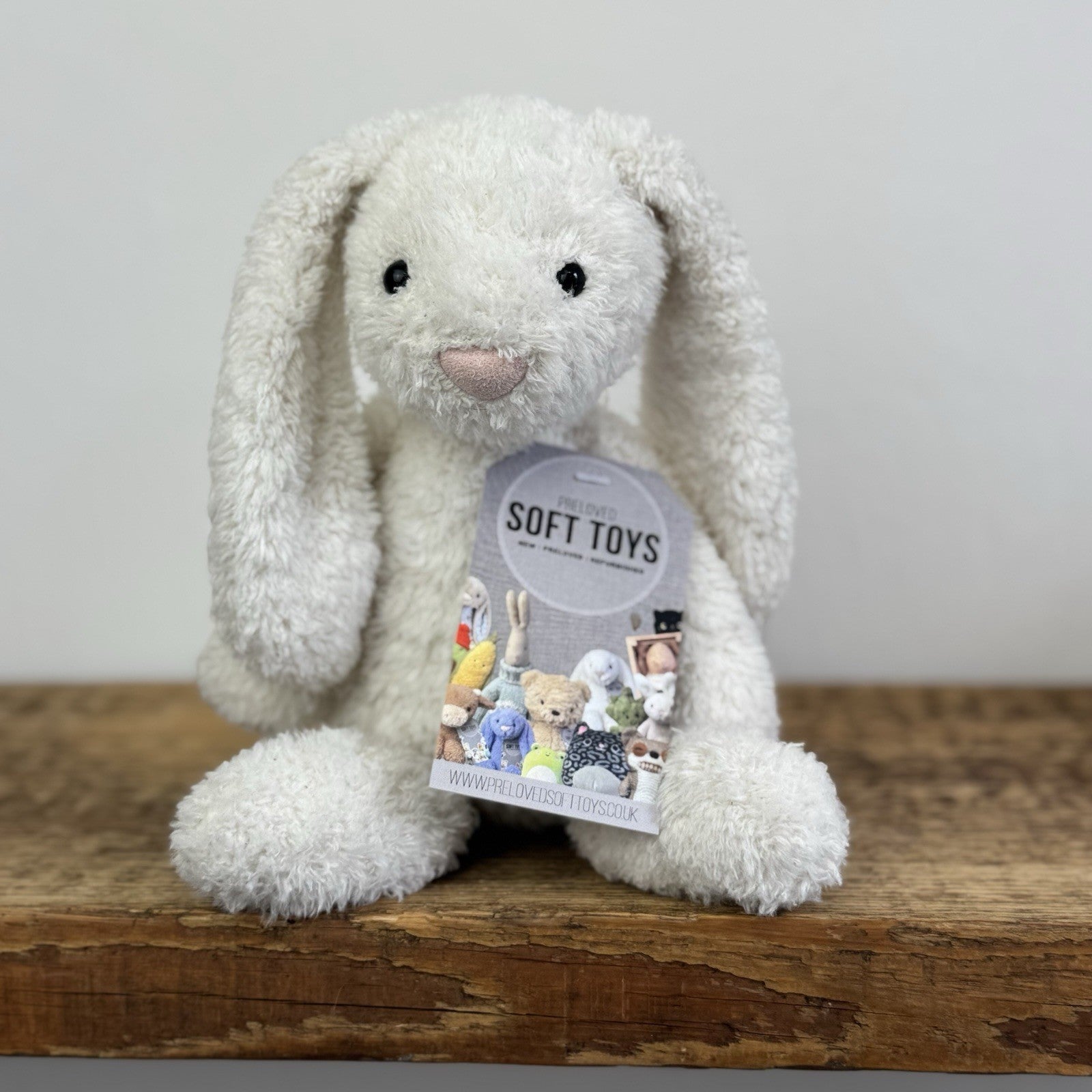 Jellycat Chou Chou Bunny White - Textured Floppy Ear White Bunny Rabbit Soft Toy