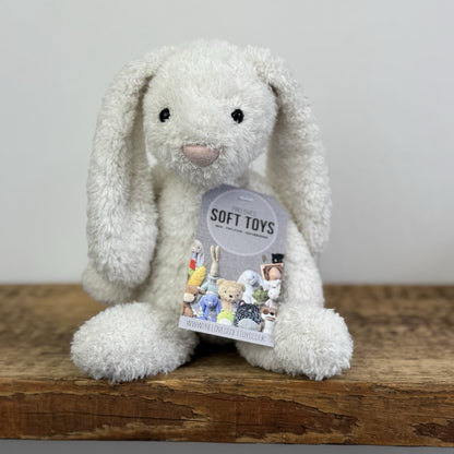 Jellycat Chou Chou Bunny White - Textured Floppy Ear White Bunny Rabbit Soft Toy