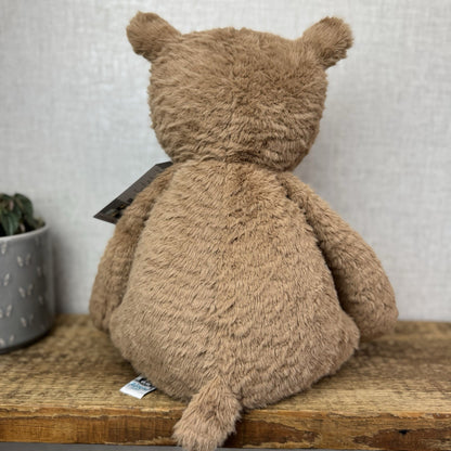Jellycat Large Cocoa Bear - Big Brown Textured Bear Beanie Retired Large 17"