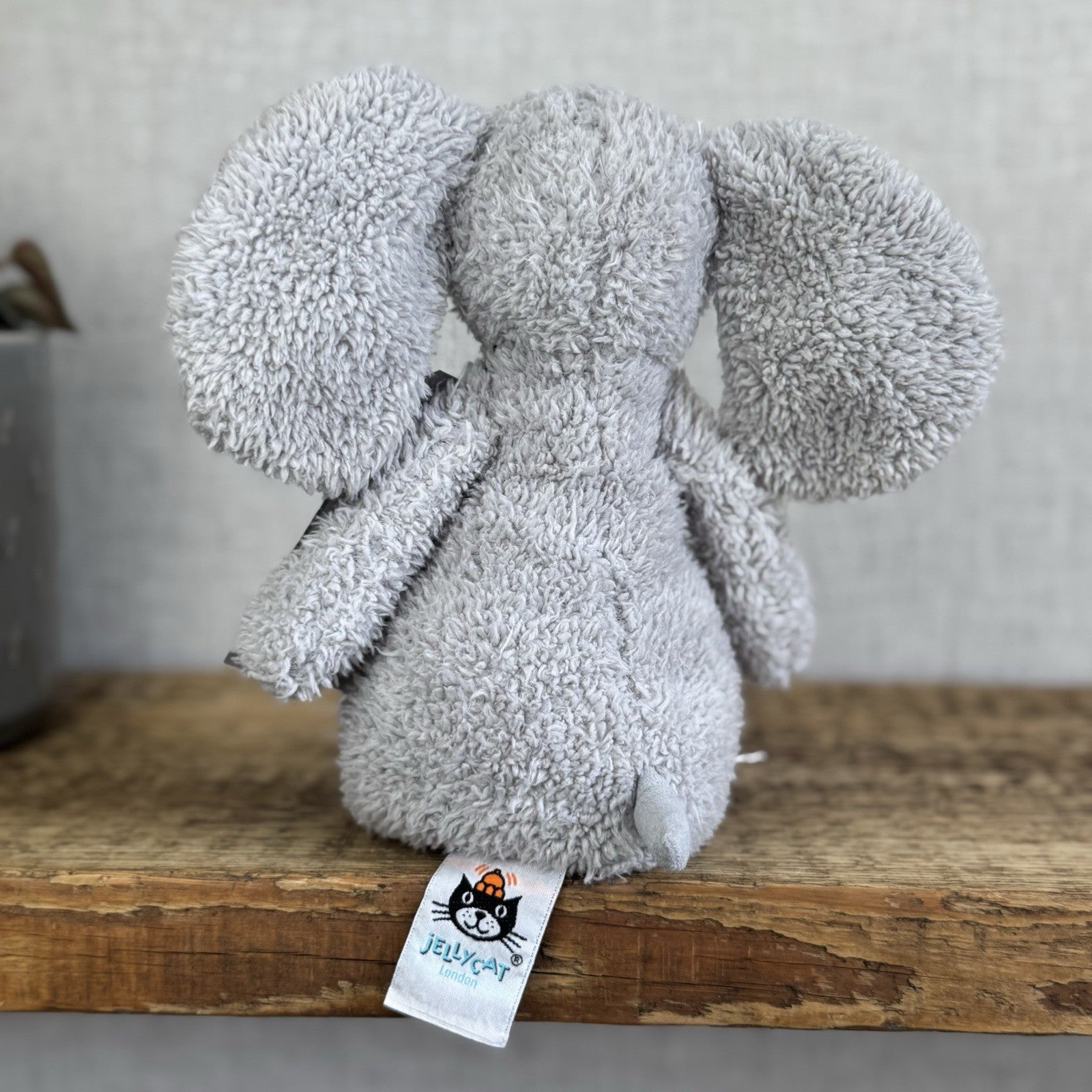 Jellycat Chou Chou Elephant - ChouChou Grey Beanie Textured Soft Elephant 10”