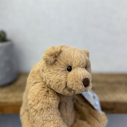 Jellycat Small Cecil Bear - Small Sitting Brown Bear Beanie Plush Retired 8"