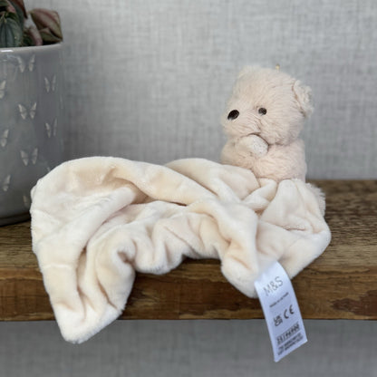 Marks & Spencer’s Bear Comforter Blanket - Beige Soother Comfort Toy Retired