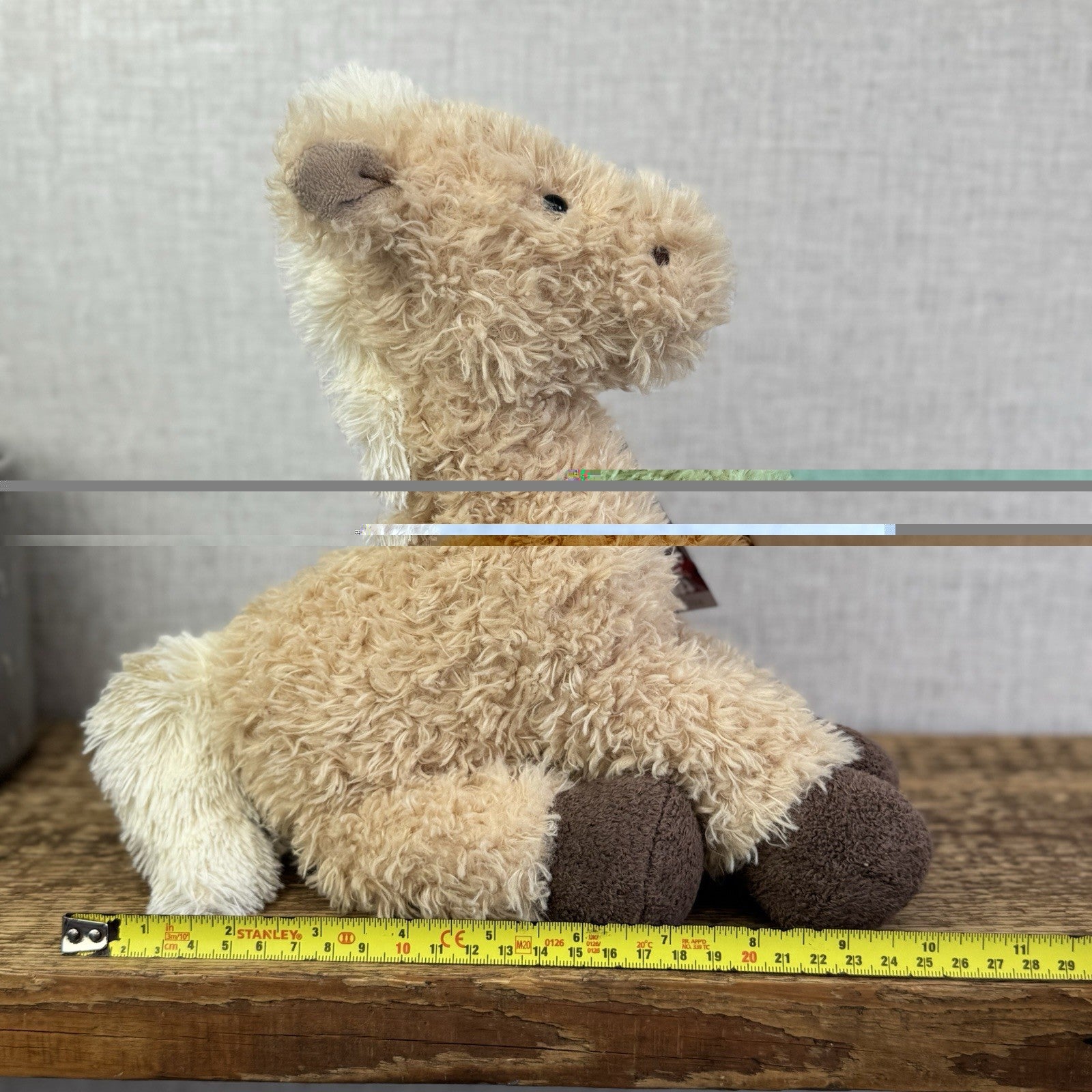 Jellycat Medium Caffuffle Palomino  - Curly Hair Horse Beige Retired Rare 14”