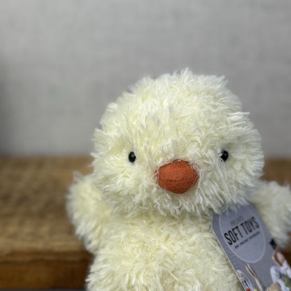 Jellycat Little Chick - Fluffy Light Yellow Bird Toy Small Curly Fur Retired 7"
