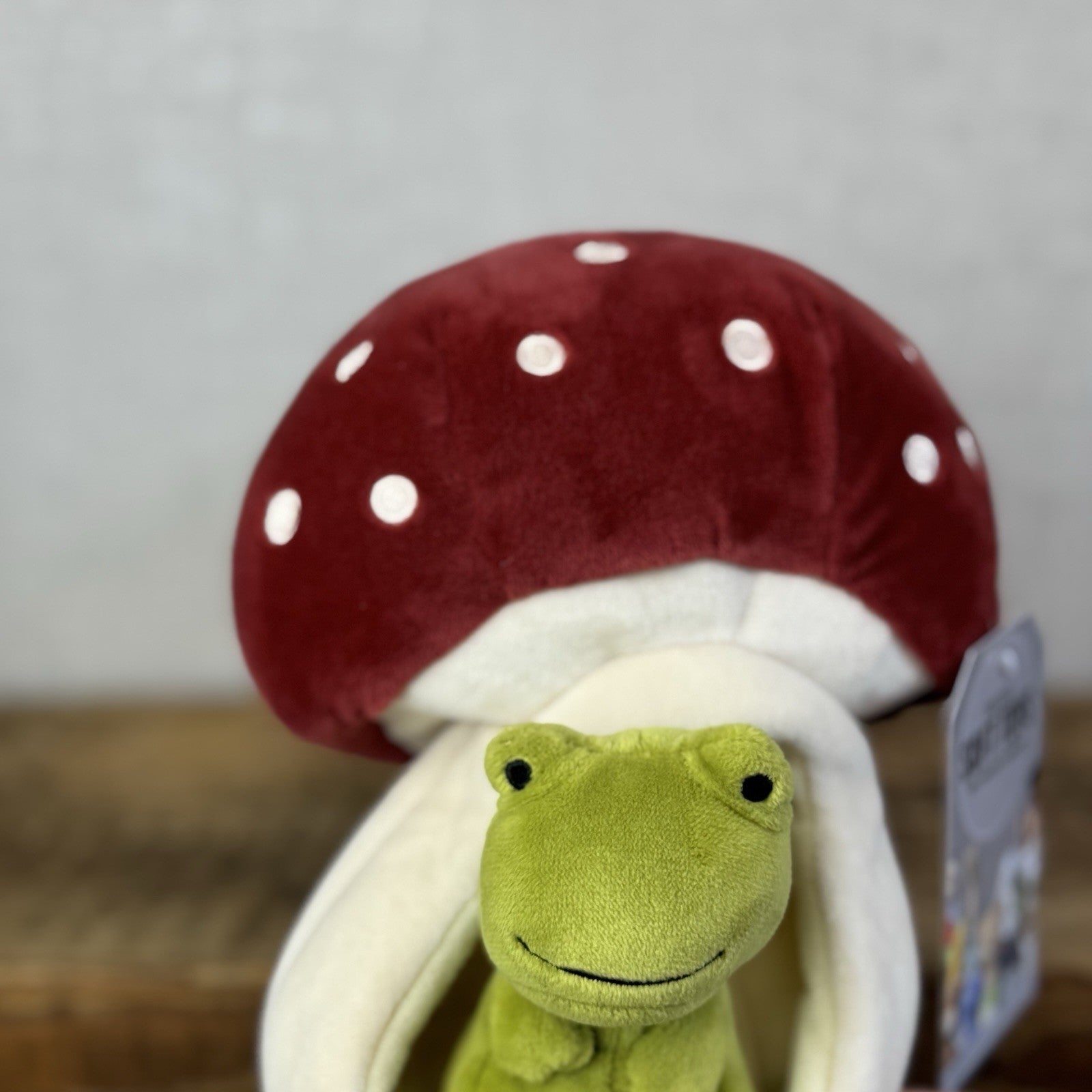 Jellycat Forest Fauna Mushroom Frog - Toadstool House Mini Frog Beanie (#2)