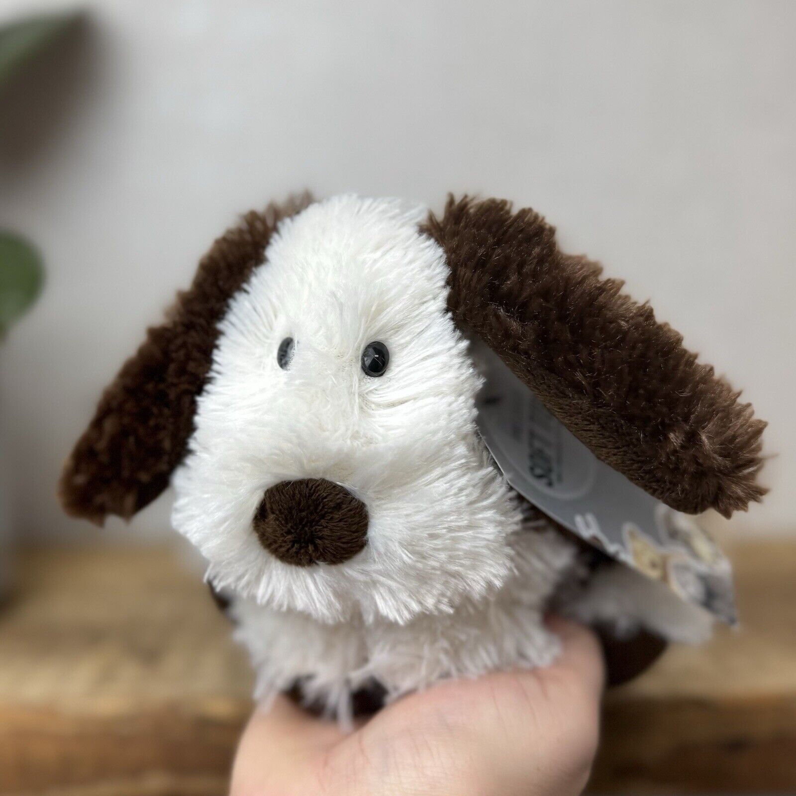 Jellycat Small Truffles Dog Puppy- Cream/Brown Floppy Dog Pillow Beanie Rare 7”