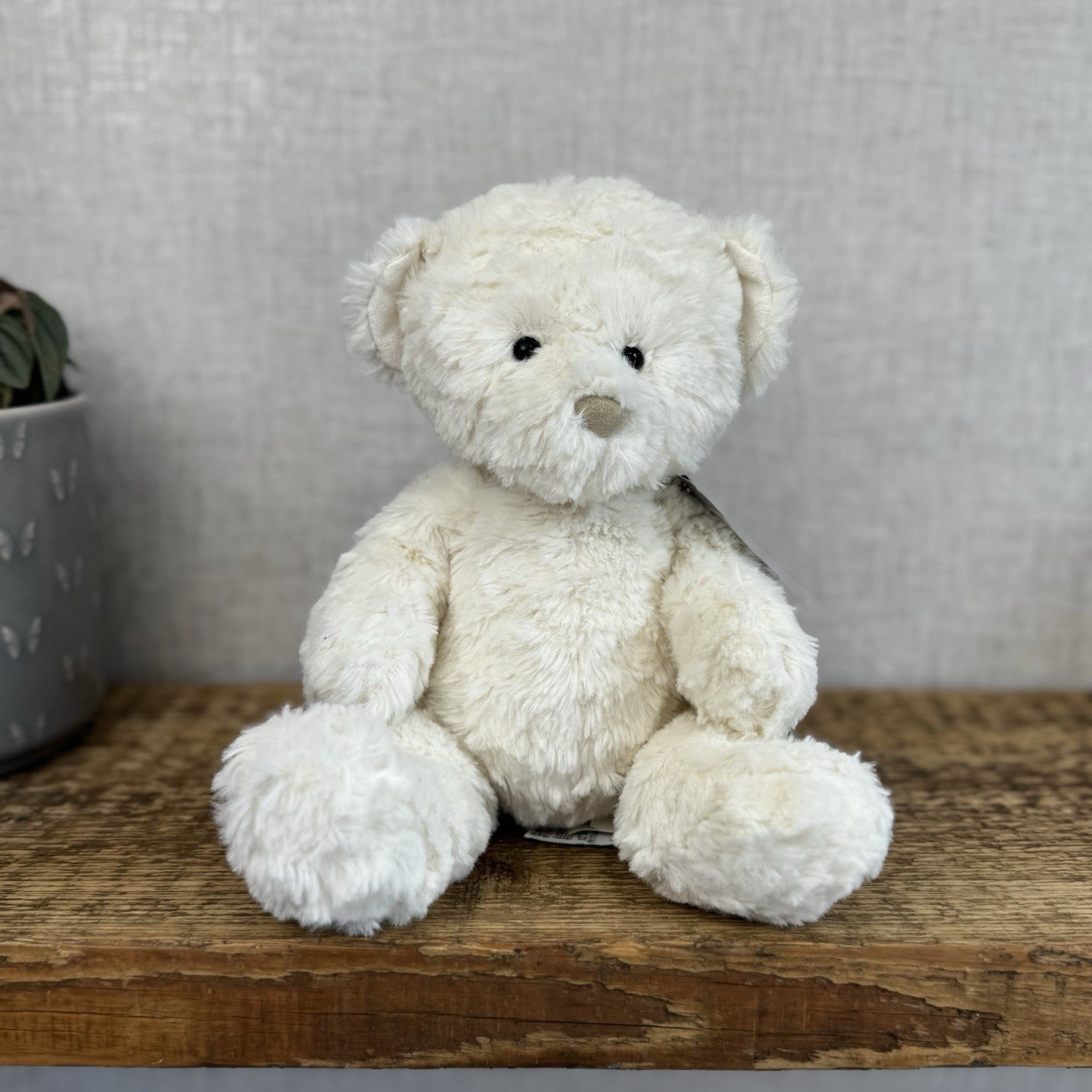 Jellycat Wilkie Bear - Little Jellycat White Traditional Bear Textured Fur Rare