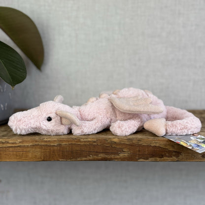 Jellycat Little Rose Dragon - Pink Dragon Soft Toy - Dragon Jellycat Small 12"