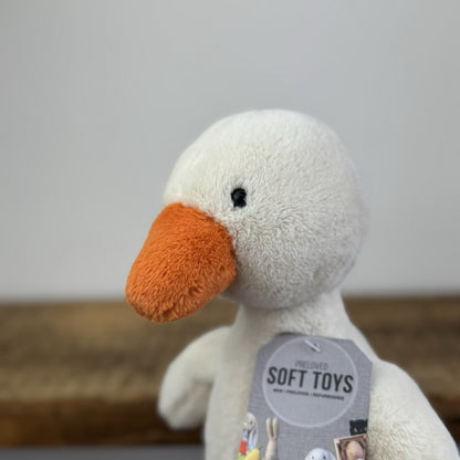 Jellycat Nimbus Duck - Small Short Fur Cream Duckling Soft Toy Retired 10"