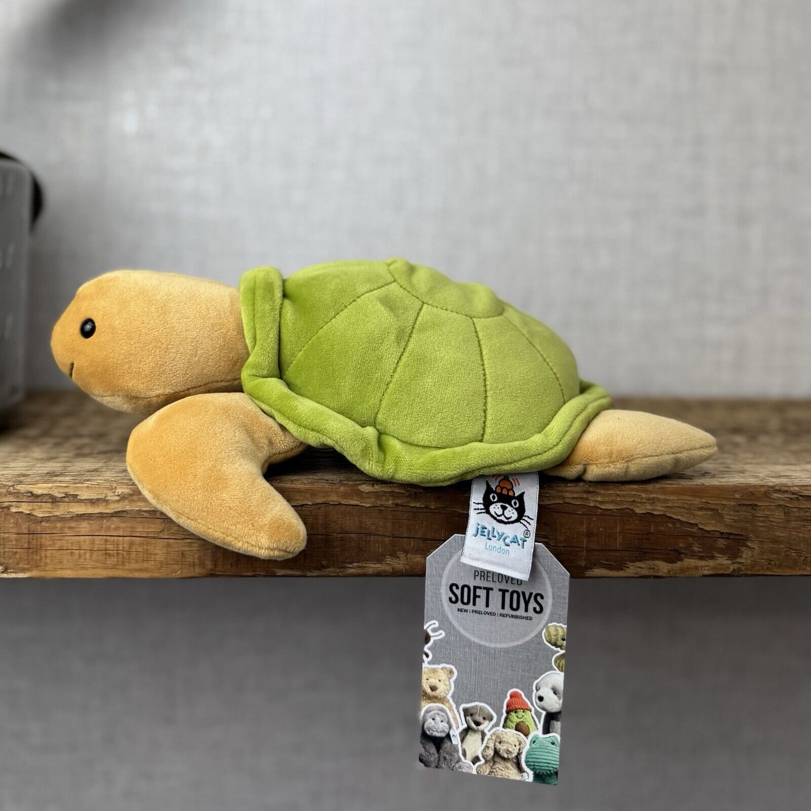 Jellycat Large CeeCee Turtle - Large Velour Turtle Beanie Plush Retired Sea 12"