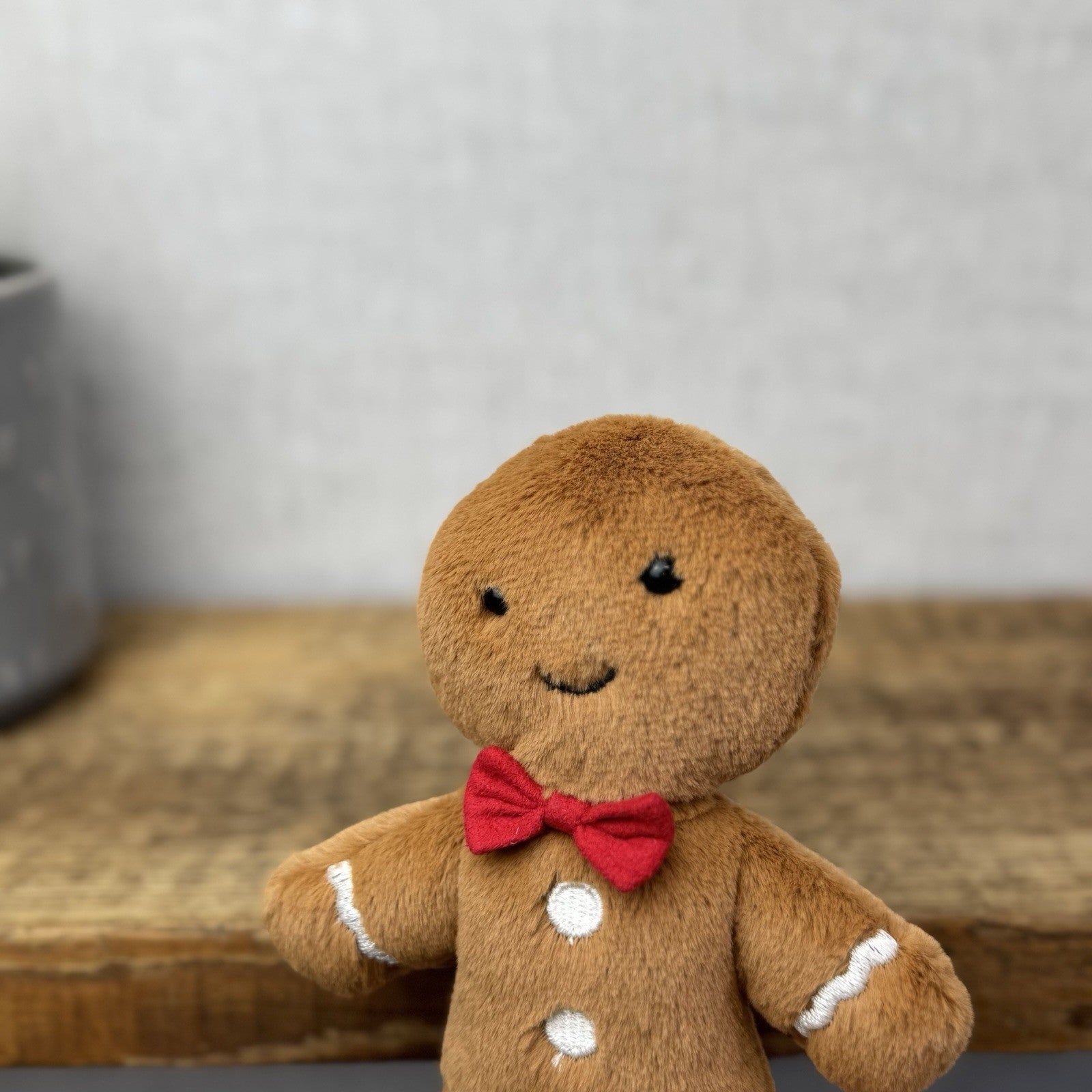 Jellycat Small Jolly Gingerbread Fred - Older Style Red Bow Gingerbread Plush 9"