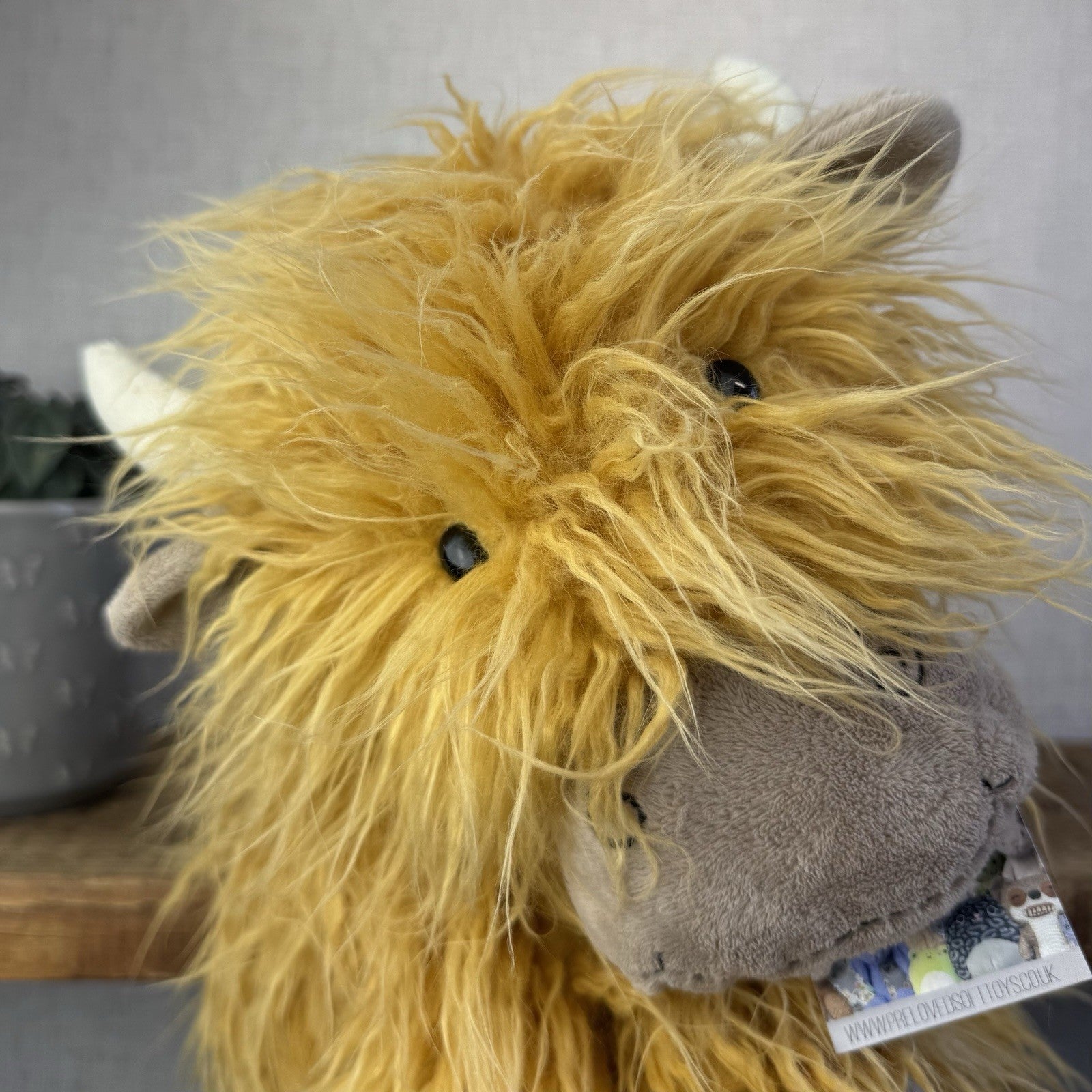 Jellycat Medium Truffles Cow - Fluffy Cow Cushion - Highland Cow 16”