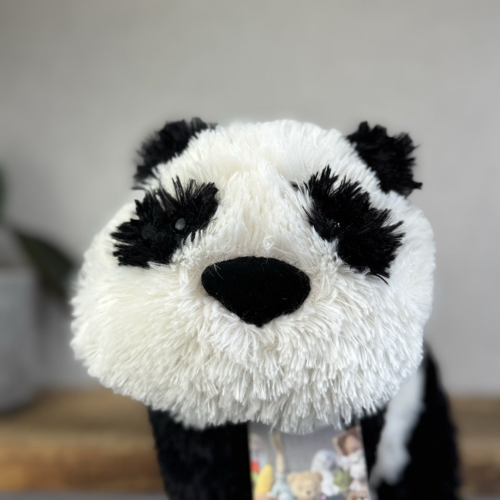 Jellycat Medium Truffles Panda Black White Soft Panda Cushion Vintage Plush 14”