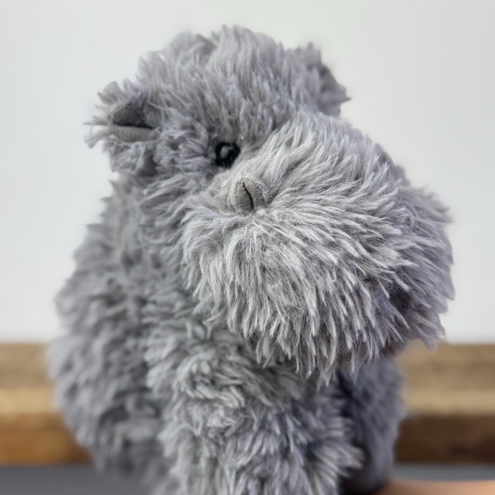 Jellycat Curvie Hippo - Grey Fluffy Beanie Chunky Hippo Plush Retired 9"