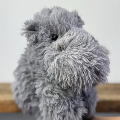 Jellycat Curvie Hippo - Grey Fluffy Beanie Chunky Hippo Plush Retired 9"