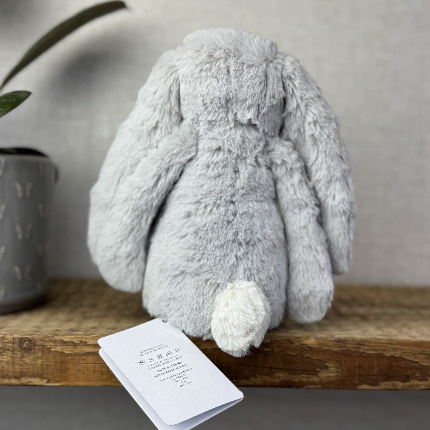 Jellycat Bashful Grey Bunny Medium - White Company Exclusive - New With Tags 12”