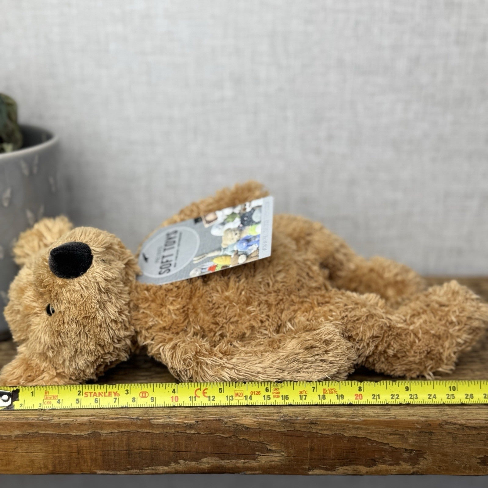 Jellycat  Tumbler Bear - Golden Scruffy Bunglie Style Bear Beanie Plush 10”