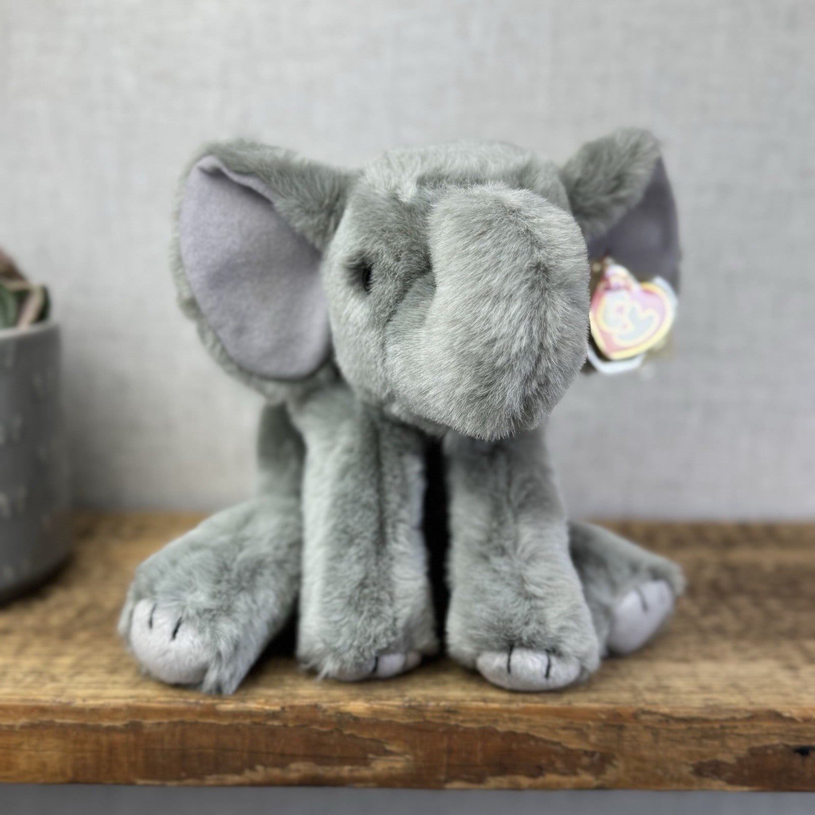 TY Classic Beanie Buddies Spout - Grey Beanbag Plush Elephant Grey 1997