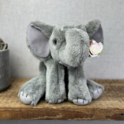 TY Classic Beanie Buddies Spout - Grey Beanbag Plush Elephant Grey 1997