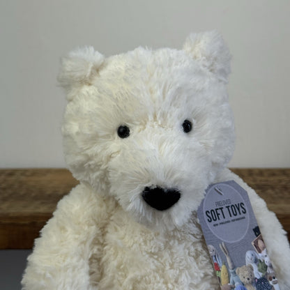 Jellycat  Edmund Cream Bear - White Medium Beanie Bear Retired Old Style 11"