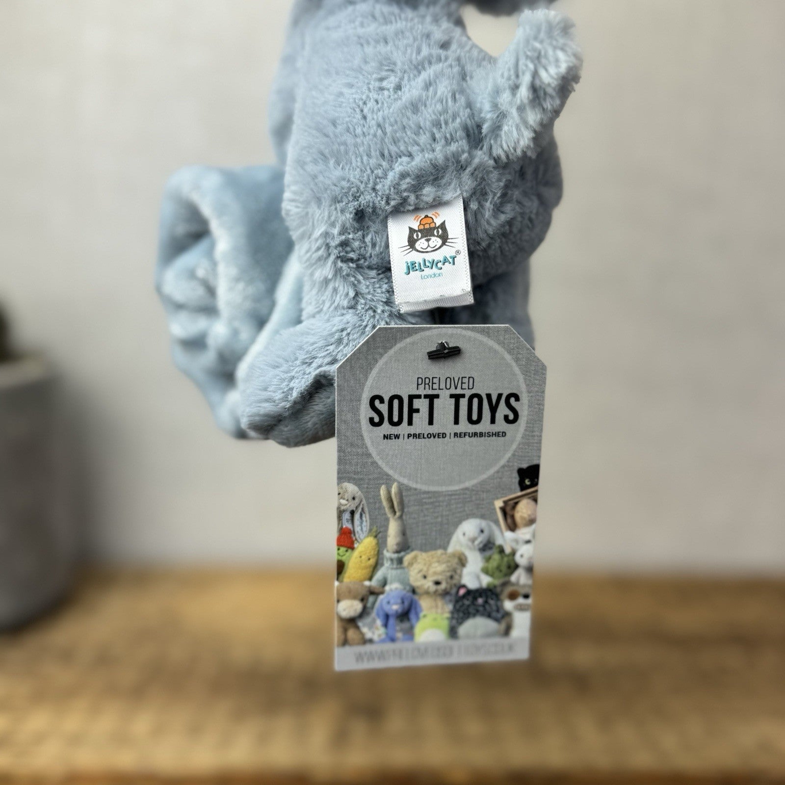 Jellycat Snugglet Elephant Soother - Baby Soft Blue Elephant Comforter Blanket