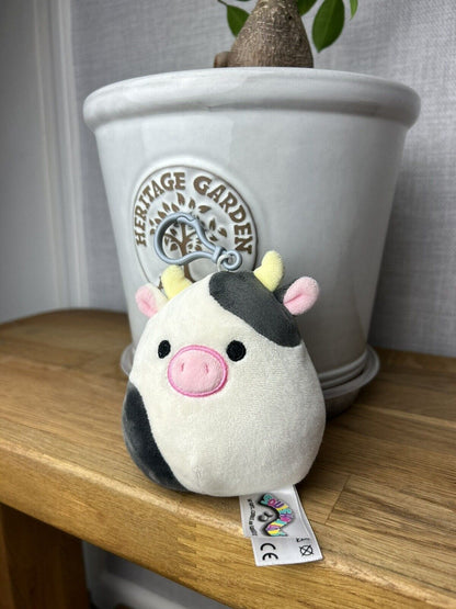 Squishmallow Connor The Cow Clip Keyring Mini Kelly Toy 4 inches 2020